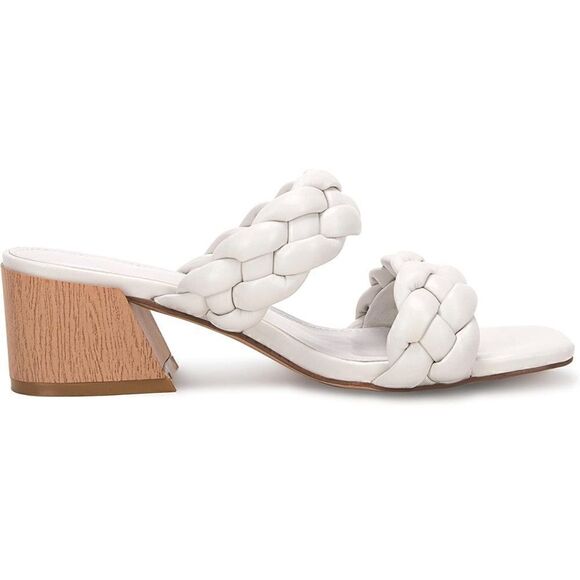 Bridal Braided Heeled Sandals Low Block Heels Mules Open Toe Ankle Strap Sandals - Picture 3 of 6